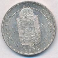 1879KB 1Ft Ag "Ferenc József / Középcímer" Körmöcbánya T:1-,2 kis ph.
Adamo M15