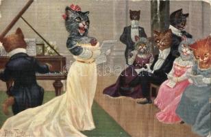 Opera singer cat, cats. T. S. N. Serie 1012. s: Arthur Thiele (EK)