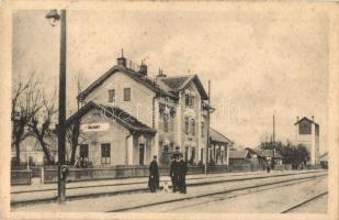 Malacka, Malacky; vasútállomás. A. Wiesner / Bahnhof / zeleznicná stanica / railway station