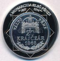 DN "A magyar nemzet pénzérméi - A Monarchia első pénze 1867-1916" Ag emlékérem tanúsítvánnyal (15g/0.333/35mm) T:PP