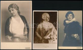 cca 1939 Nagy Margit színésznőről készült, 4 db feliratozott vintage fénykép, 14x9 cm és 22,5x16 cm ...