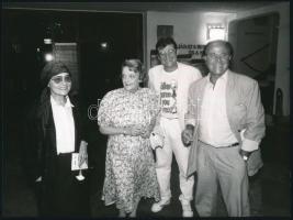 1990 Színész karnevál a budai várban, 13 db feliratozott vintage fénykép, 18x24 cm