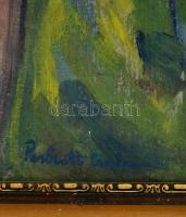 Perlrott jelzéssel: Szajna part. Olaj, karton, keretben,  56×76 cm