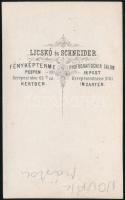 cca 1861 Novák Márton feliratozott, vizitkártya méretű fényképe, Licskó és Schneider pesti fényképte...