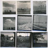 cca 1965 Kecskemét környéki tanyák, 13 db vintage negatív Dezső Pál hagyatékából, kilenc kontakt néz...