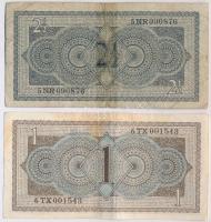 Hollandia 1949. 1G + 2 1/2G T:III,III- ragasztás
Netherlands 1949. 1 Gulden + 2 1/2 Gulden C:F,VG s...