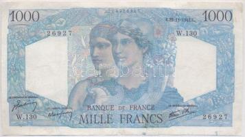 Franciaország 1945. 1000Fr T:restaurált France 1945. 1000 Francs C:restored Krause 130