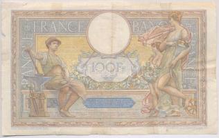 Franciaország 1932. 100Fr T:III- ragasztott, tűly.
France 1932. 100 Francs C:VG sticked, needle hol...