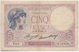 Franciaország 1933. 5Fr T:III,III- France 1933. 5 Francs C:F,VG Krause 72