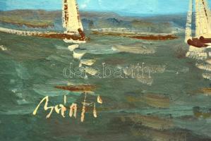 Bánfi jelzéssel: Vitorlások. Olaj, karton, 23×33 cm