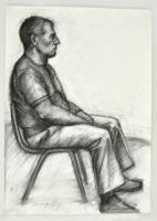 Barcsay jelzéssel: Ülő férfi. Szén, papír, felcsavarva, 50×79 cm