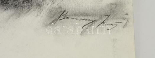 Barcsay jelzéssel: Fekvő nő. Szén, papír, felcsavarva, 79×50 cm