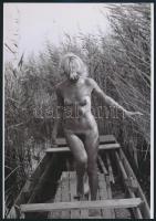 cca 1973 Kirándulás a Szúnyog-szigetre, 3 db szolidan erotikus fénykép, vintage negatívokról készült mai nagyítások, 25x18 cm / 3 erotic photos, 25x18 cm