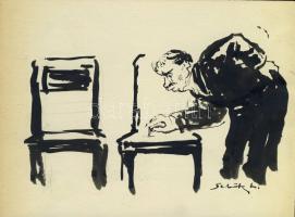 Sebők L. szignós rajz 20x15 cm