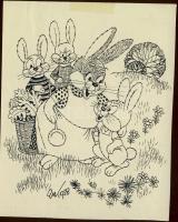 Endrődi István (1920-1971) szignós rajz 13x10 cm