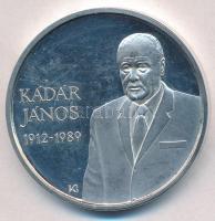 Kósa István (1953-) 1989. Kádár János Ag emlékérem (31.25g/0.925/38.6mm) T:1- (PP), kis patina