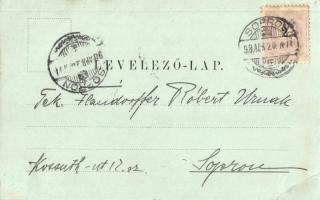 1898 Sopron, Kolostor utca, Bencés templom (épült 1280-ban), Szentháromság szobor, Kummert N. Lajos ...