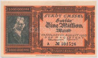 Németország / Weimari Köztársaság / Cassel 1923. 1.000.000M szükségpénz T:I- Germany / Weimar Republic / Cassel 1923. 1.000.000 Mark necessity note C:AU
