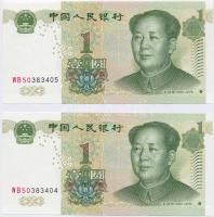 Kína 1999. 1J (2x) sorszámkövetők T:I China 1999. 1 Yüan (2x) sequential serials C:UNC Krause 895