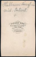 cca 1861 Halbauer Józsefné feliratozott, vizitkártya méretű fényképe, Pesky Ede akad. festő és fényk...