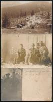 cca 1914 Privát katonai fotólapok, 13 db vintage fotó, ebből hat feliratozott, hármat postán is elkü...