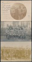 cca 1914 Privát katonai fotólapok, 13 db vintage fotó, ebből hat feliratozott, hármat postán is elkü...