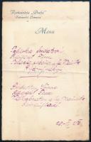 1928 Tátralomnic, Praha étterem menükártya /  1928 Tatranská Lomnica, Restaurácia "Praha" menu card