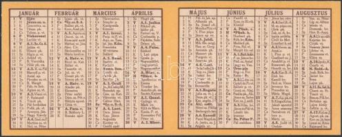 1933 a Központi Sajtóvállalat Rt. hajtatlan reklámos kártyanaptára