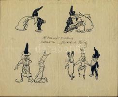 Mühlbeck Károly (1869-1943) rajz filc  20x17 cm