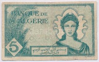 Algéria / Szövetséges megszállás 1942. 5Fr T:III- tűly.
Algeria / Allied occupation 1942. 5 Francs ...