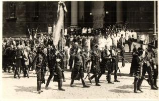 1938 Budapest V. Szent István Bazilika, XXXIV. Nemzetközi Eucharisztikus Kongresszus, körmenet, főnemesek vonulása, photo