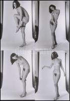 cca 1977 Szépleányok, szépasszonyok ruha nélkül, 44 db szolidan erotikus fénykép, korabeli negatívok...