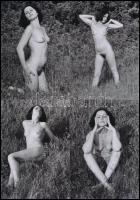 cca 1977 Szépleányok, szépasszonyok ruha nélkül, 44 db szolidan erotikus fénykép, korabeli negatívok...