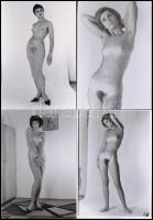 cca 1977 Szépleányok, szépasszonyok ruha nélkül, 44 db szolidan erotikus fénykép, korabeli negatívok...