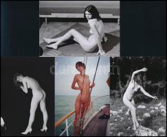 cca 1977 Szépleányok, szépasszonyok ruha nélkül, 44 db szolidan erotikus fénykép, korabeli negatívok...