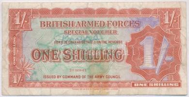 Nagy-Britannia / Katonai kiadás 1948. 1Sh fém biztonsági szállal T:III- ragasztott Great Britain / British Armed Forces 1948. 1 Shilling with metal security strip C:VG sticked Krause M18