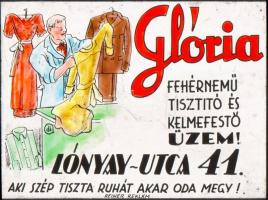 cca 1947 Budapesti iparosok és kereskedők szolgáltatási, 13 db reklám diapozitív kép Fekete György (...