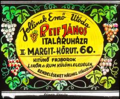 cca 1947 Budapesti iparosok és kereskedők szolgáltatási, 13 db reklám diapozitív kép Fekete György (...