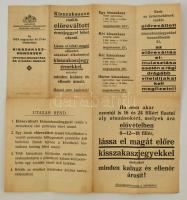1933 A BSzKRt kisszakasz-rendszer útvonalbeosztása, hátoldalán részletes útmutatóval a kisszakasz-re...