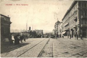 Fiume, Riva Szapáry / kikötő, gőzhajó, kávéház / port, steamship, café, S. D. M. 1822. (ázott / wet damage)