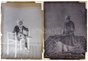 1930-as feliratú dobozban 21 db szabadon felhasználható, vintage üveglemez negatív, az egri Fotó-GRÁ...