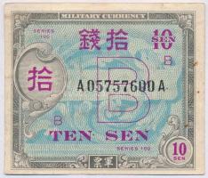 Japán / Szövetséges megszállás 1945. 10s T:III Japan / Allied occupation 1945. 10 Sen C:F Krause 71