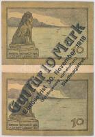 Németország / Weimari Köztársaság / Lindau (1919) 10pf (2x) hajtatlan ívben, lyukasztással érvénytel...