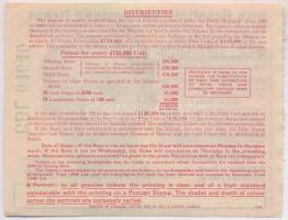 Írország / Cambridge megye 1962. "Irish Hospitals' Sweepstake Ticket" Ír Kórházak Nye...