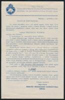 1939 az Ereklyés Országzászló Nagybizottsága pártoló tagsági jegye + 2 db ismertető szórólap