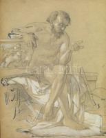 Ismeretlen művész alkotása tanulmány vegyes technika 26x20 cm