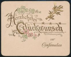 1901 Litografált, dombornyomott confirmációs emlékkártya. / Embossed litho confirmation booklet. 12x9cm