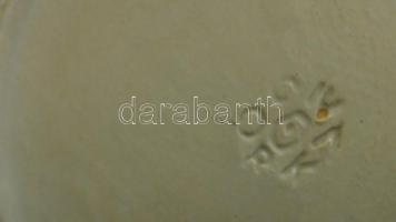 Iparművészi Vállalatos Gorka füles tálka, mázas kerámia, jelzett, hibátlan,  16×11 cm