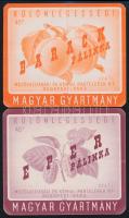 cca 1920-1930 10 db különféle pálinka címke, 3x5 és 14x10 cm