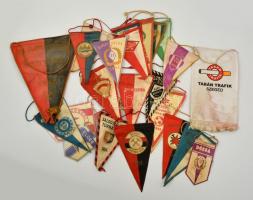 cca 1950-70 20 db különböző, régi magyar sport klub zászló / Sports flags